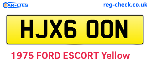 HJX600N are the vehicle registration plates.
