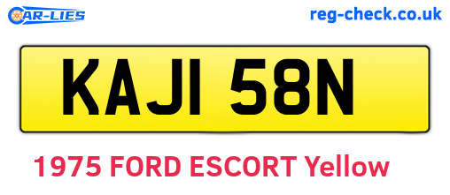 KAJ158N are the vehicle registration plates.