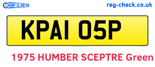 KPA105P are the vehicle registration plates.