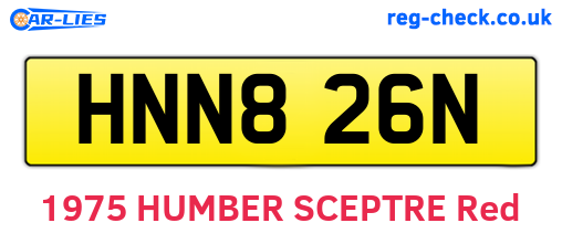 HNN826N are the vehicle registration plates.