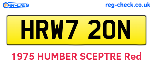 HRW720N are the vehicle registration plates.