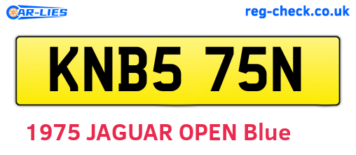 KNB575N are the vehicle registration plates.