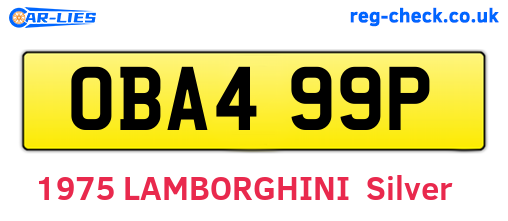 OBA499P are the vehicle registration plates.