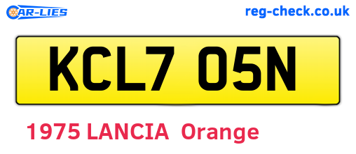 KCL705N are the vehicle registration plates.