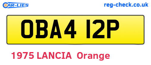 OBA412P are the vehicle registration plates.