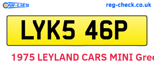 LYK546P are the vehicle registration plates.