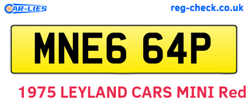 MNE664P are the vehicle registration plates.
