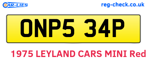 ONP534P are the vehicle registration plates.