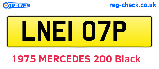 LNE107P are the vehicle registration plates.