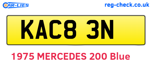 KAC83N are the vehicle registration plates.