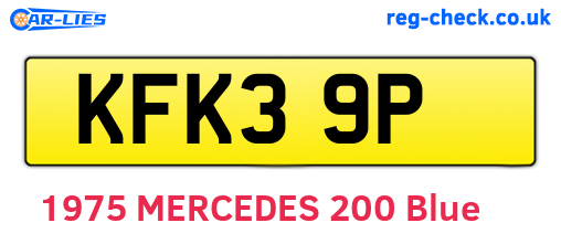 KFK39P are the vehicle registration plates.