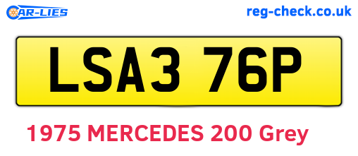 LSA376P are the vehicle registration plates.