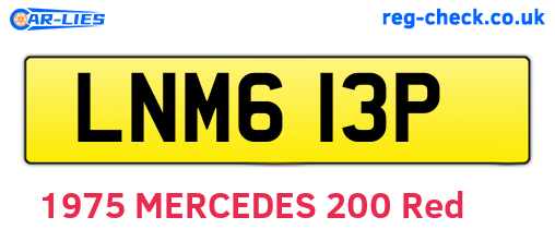 LNM613P are the vehicle registration plates.