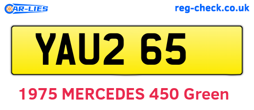 YAU265 are the vehicle registration plates.