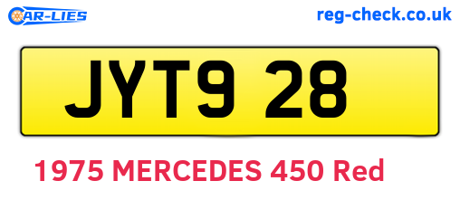 JYT928 are the vehicle registration plates.