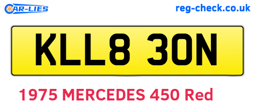 KLL830N are the vehicle registration plates.