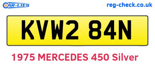 KVW284N are the vehicle registration plates.
