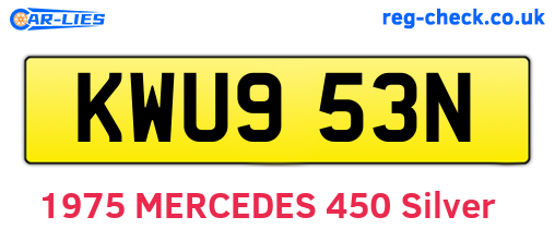 KWU953N are the vehicle registration plates.