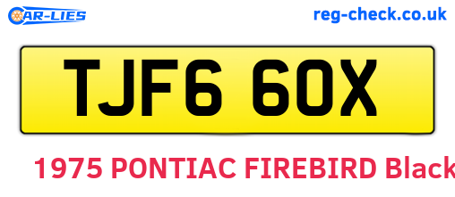 TJF660X are the vehicle registration plates.