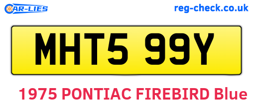 MHT599Y are the vehicle registration plates.