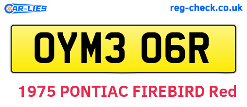 OYM306R are the vehicle registration plates.