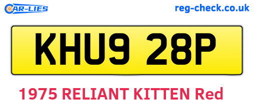 KHU928P are the vehicle registration plates.