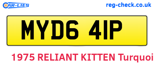 MYD641P are the vehicle registration plates.