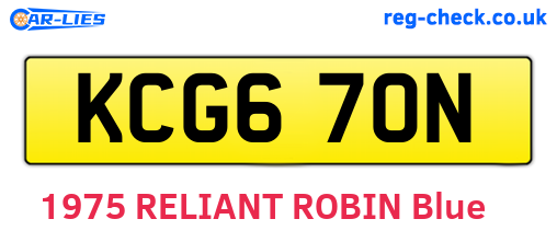 KCG670N are the vehicle registration plates.