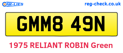 GMM849N are the vehicle registration plates.