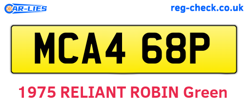 MCA468P are the vehicle registration plates.