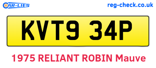KVT934P are the vehicle registration plates.