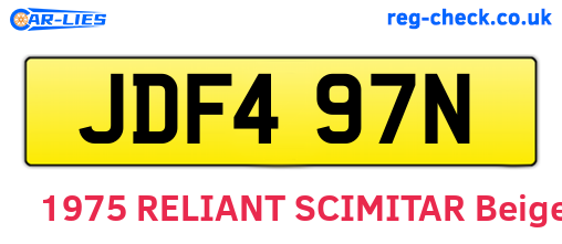 JDF497N are the vehicle registration plates.