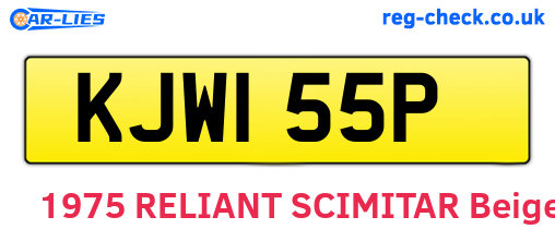 KJW155P are the vehicle registration plates.