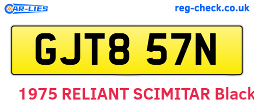 GJT857N are the vehicle registration plates.