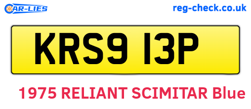 KRS913P are the vehicle registration plates.