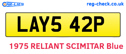 LAY542P are the vehicle registration plates.