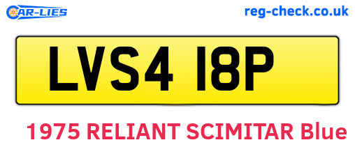 LVS418P are the vehicle registration plates.