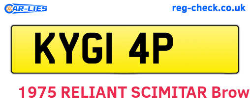 KYG14P are the vehicle registration plates.