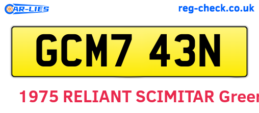 GCM743N are the vehicle registration plates.