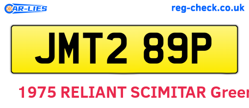 JMT289P are the vehicle registration plates.