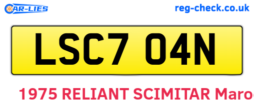 LSC704N are the vehicle registration plates.