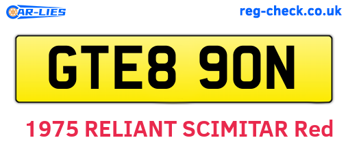 GTE890N are the vehicle registration plates.