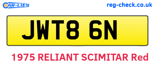 JWT86N are the vehicle registration plates.