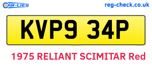 KVP934P are the vehicle registration plates.
