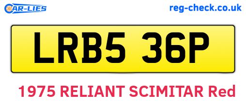 LRB536P are the vehicle registration plates.