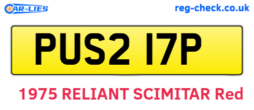 PUS217P are the vehicle registration plates.