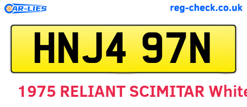 HNJ497N are the vehicle registration plates.