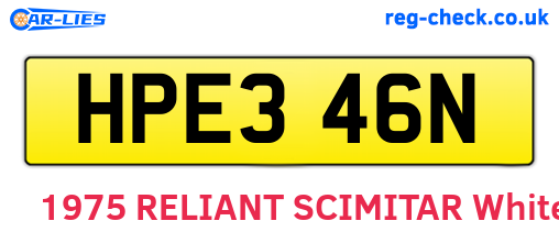 HPE346N are the vehicle registration plates.