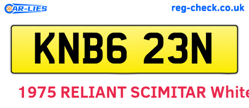 KNB623N are the vehicle registration plates.