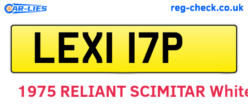 LEX117P are the vehicle registration plates.